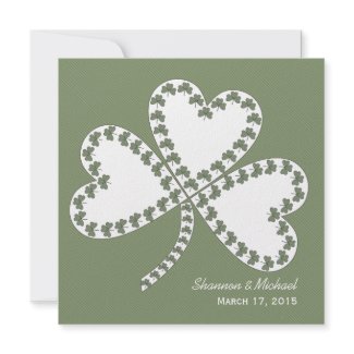 Stripes & Shamrock Irish Wedding Invitation zazzle_invitation