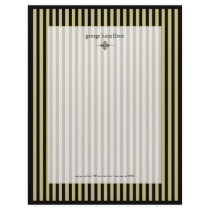 Stripes ~ tone on tone khaki + black letterhead by stationery_station Stripes ~ tone on tone khaki + black letterhead