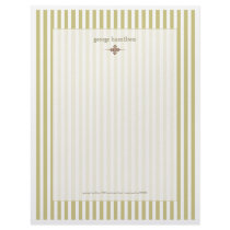 Stripes ~ tone on tone khaki letterhead by stationery_station Stripes ~ tone on tone khaki letterhead