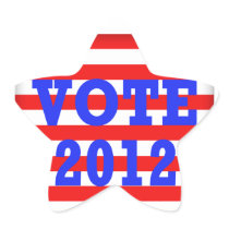 Stripes Vote 2012 Star Sticker