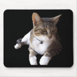 Stripped Cat Laying on Mouse Pad mousepads