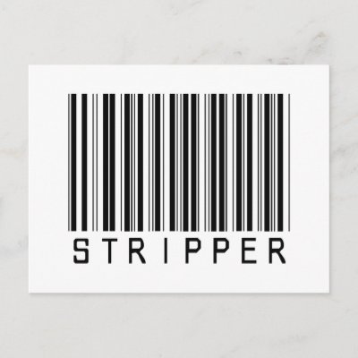 bar code picture. Stripper Bar Code Postcard by