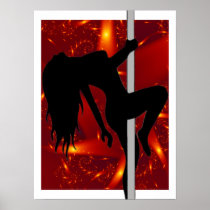 Stripper Girl Poster Print - Red
