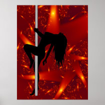 Stripper Girl Poster Print - Red