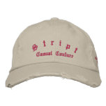 STRIPT BASEBALL HAT EMBROIDERED HAT