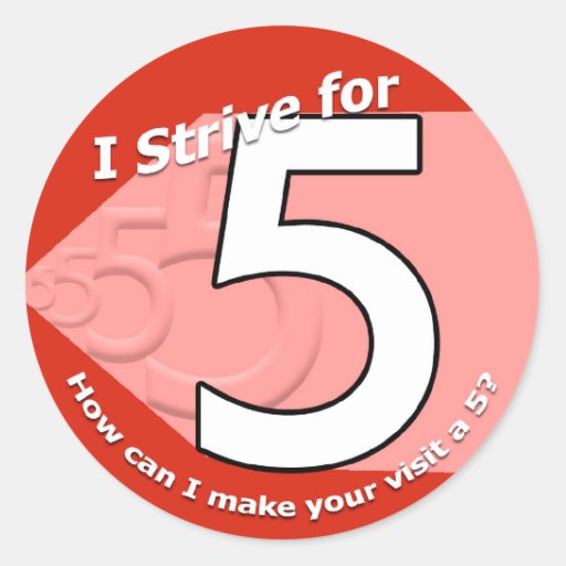 Strive for 5 Stickers | Zazzle