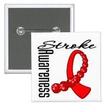 Stroke Awareness Gemstone Ribbon Pinback Button