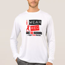 Stroke Awareness I Wear Red Ribbon For My Grandpa T Shirts