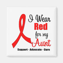 Stroke Awareness - Red Ribbon (Aunt) Magnets