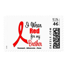 Stroke Awareness - Red Ribbon (Brother) Postage Stamp