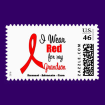 Stroke Awareness - Red Ribbon (Grandson) postage