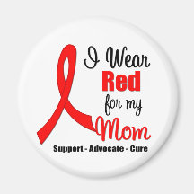 Stroke Awareness - Red Ribbon (Mom) Magnets
