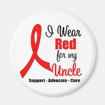 Stroke Awareness - Red Ribbon (Uncle) Magnet