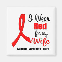 Stroke Awareness - Red Ribbon (Wife) Magnets