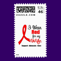 Stroke Awareness - Red Ribbon (Wife) postage