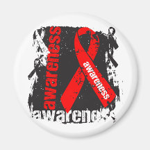 Stroke Disease Awareness Grunge Ribbon Magnet