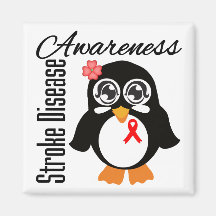 Stroke Disease Awareness Penguin Fridge Magnet