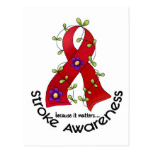Stroke FLOWER RIBBON 1 Postcard