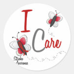 Stroke I Care BUTTERFLY SERIES 2 Round Stickers