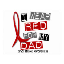 Stroke I WEAR RED FOR MY DAD 37 Postcards