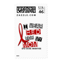 Stroke I WEAR RED FOR MY MOM 37 Stamp