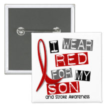 Stroke I WEAR RED FOR MY SON 37 Pins