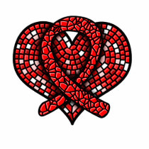 Stroke Mosaic Heart Ribbon Sculpture photo sculptures by giftsforawareness Stroke Mosaic Heart Ribbon Sculpture photo sculptures
