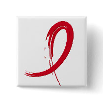 Stroke Red Ribbon A4 Pinback Buttons