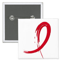 Stroke Red Ribbon A4 Pinback Buttons