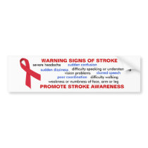 Stroke Warning Signs Bumper Sticker bumper stickers
