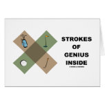 Strokes Of Genius Inside (Golf Cross Pattern) Greeting Cards
