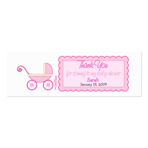 Stroller Baby Shower Favor Tag Business Card Templates (front side)