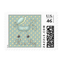 Stroller Baby Shower Invitation Stamp (Boy) by CSCountry Stroller Baby Shower Invitation Stamp (Boy)