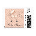 Stroller Baby Shower Invitation Stamp (Girl) by CSCountry Stroller Baby Shower Invitation Stamp (Girl)