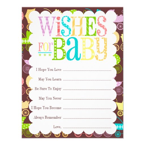 Stroller Chic "Wishes For Baby" Custom Invitations