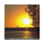 Strolling couple at sunset, Ottawa River, Ontario, magnets