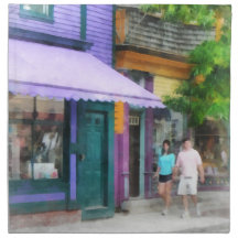 Strolling Down Thames Street Newport RI Cloth Napkin