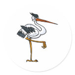 Strom Stork Round Sticker