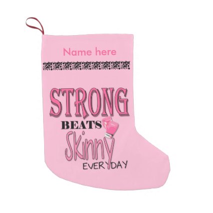 STRONG BEATS Skinny everyday! Pink Boxing Gloves Small Christmas Stocking