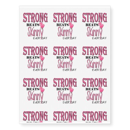 STRONG BEATS Skinny everyday! Pink Boxing Gloves Temporary Tattoos