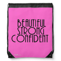 Strong Beautiful Confident (PINK) Drawstring Bag