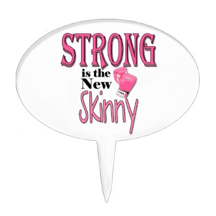 STRONG is the new Skinny! With Pink Boxing Gloves Cake Topper