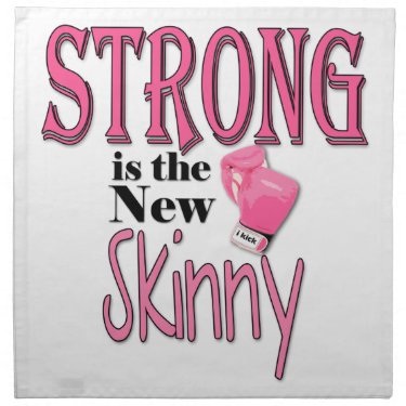 STRONG is the new Skinny! With Pink Boxing Gloves Printed Napkins