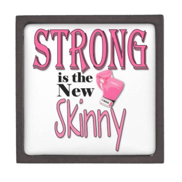 STRONG is the new Skinny! With Pink Boxing Gloves Premium Keepsake Box
