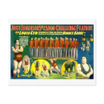 Strong Men Circus Show Vintage 1898 Poster Postcard