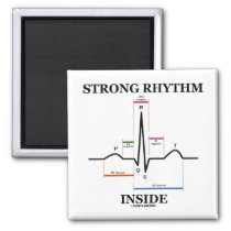 Strong Rhythm Inside (ECG/EKG Heartbeat) Fridge Magnet