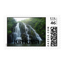 Strong Waterfall. Postage Stamp