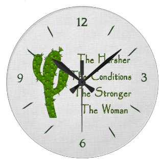 Strong Woman Round Clock