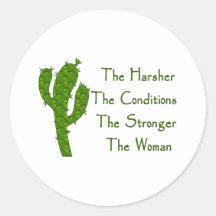 Strong Woman Round Stickers