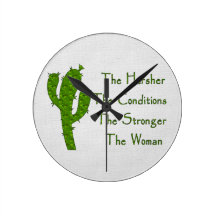 Strong Woman Round Wall Clock